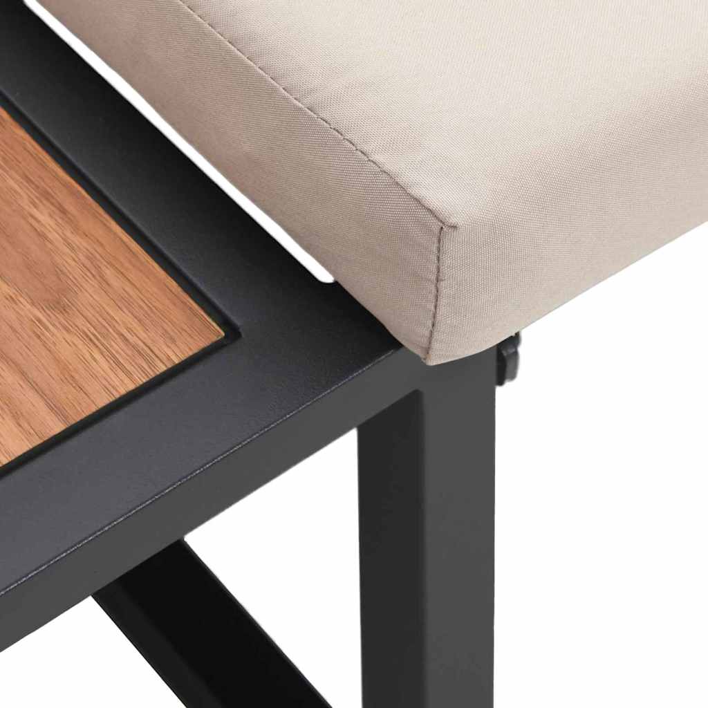 Havemøbelsofa med pude Gråbrun 200,5 x 70 x 85,5 cm Stål