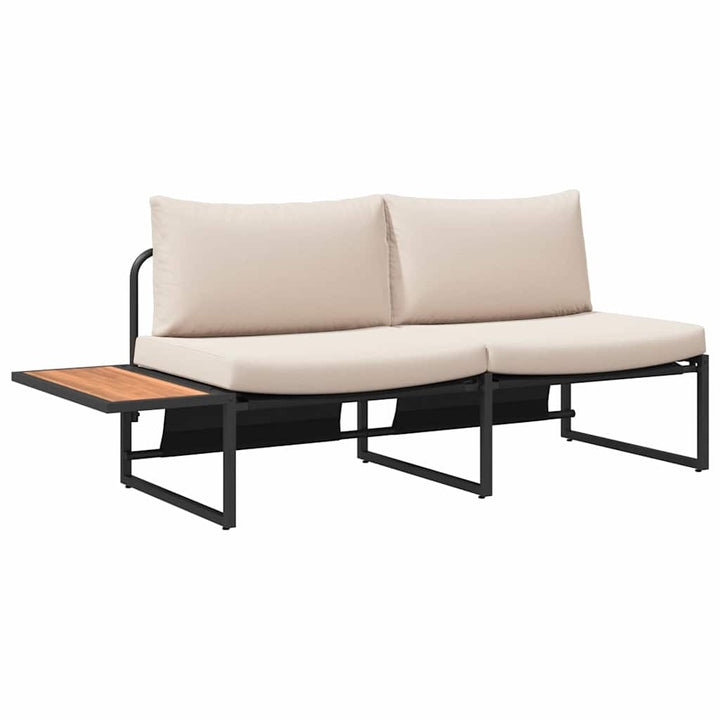 Havemøbelsofa med pude Gråbrun 200,5 x 70 x 85,5 cm Stål