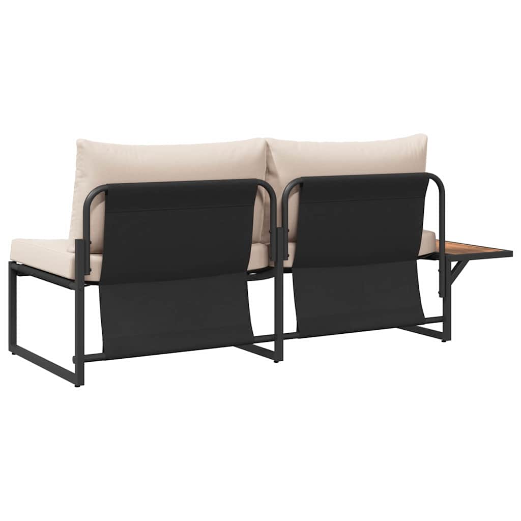Havemøbelsofa med pude Gråbrun 200,5 x 70 x 85,5 cm Stål