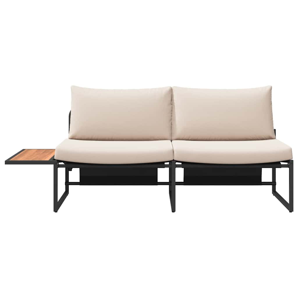 Havemøbelsofa med pude Gråbrun 200,5 x 70 x 85,5 cm Stål