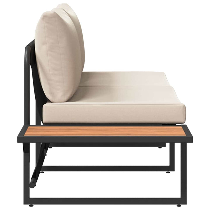 Havemøbelsofa med pude Gråbrun 200,5 x 70 x 85,5 cm Stål