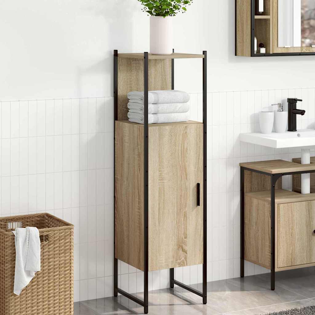 Badeværelsesskab Beige 33 x 33 x 120,5 cm Konstrueret træ