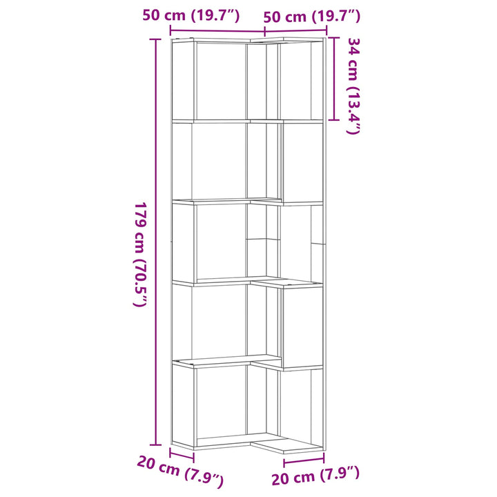 Bogreol Sort eg 50 x 50 x 179 cm