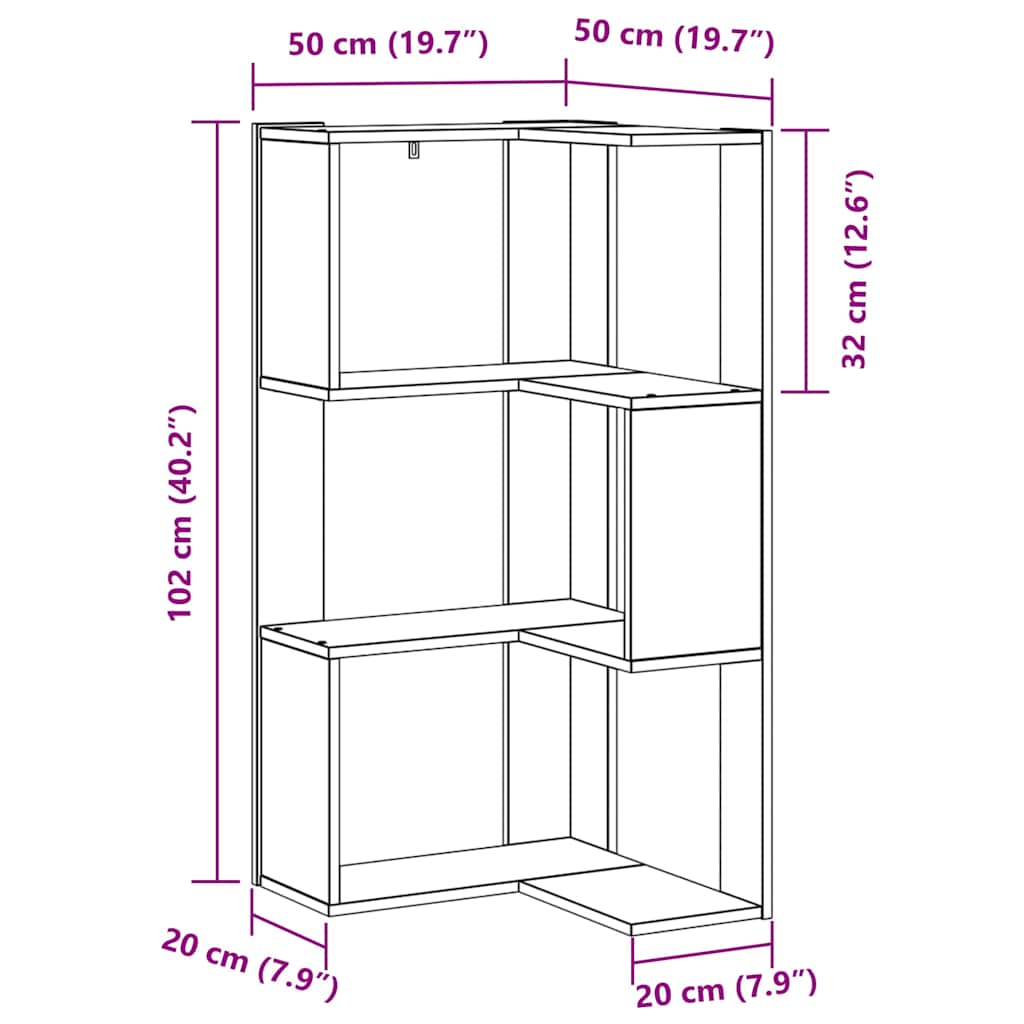 Bogreol Sort eg 50 x 50 x 102 cm