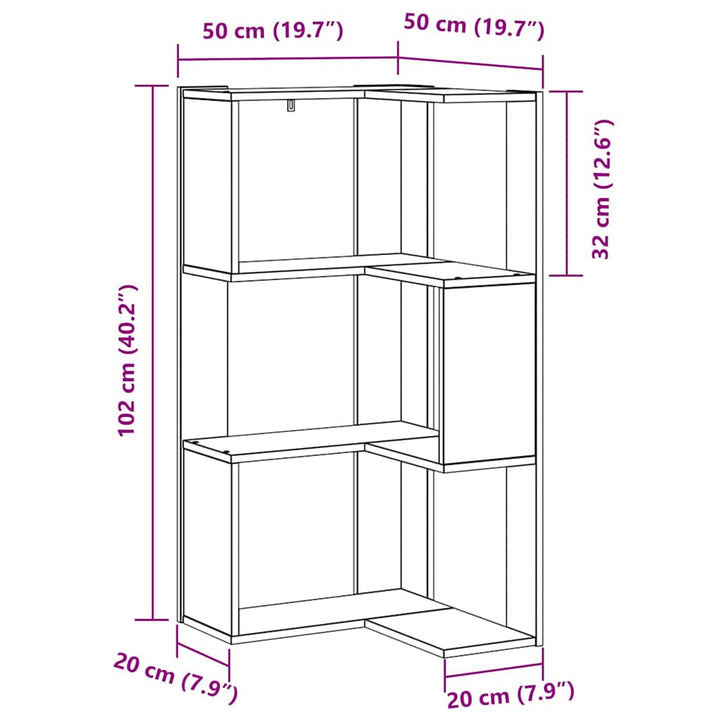 Bogreol Sort eg 50 x 50 x 102 cm