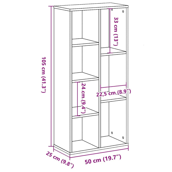 Bogreol Sort eg 50 x 25 x 102 cm