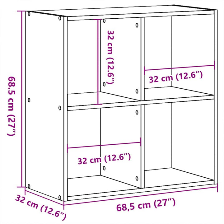 Bogreol Sort eg 68.5 x 32 x 68.5 cm