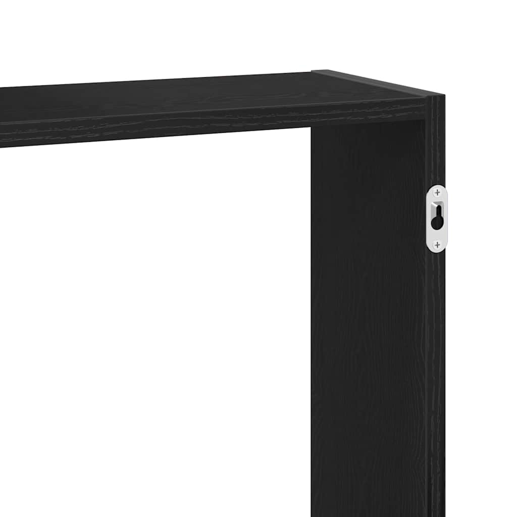 væghylde 159x18x65 cm konstrueret træ sort egetræsfarve