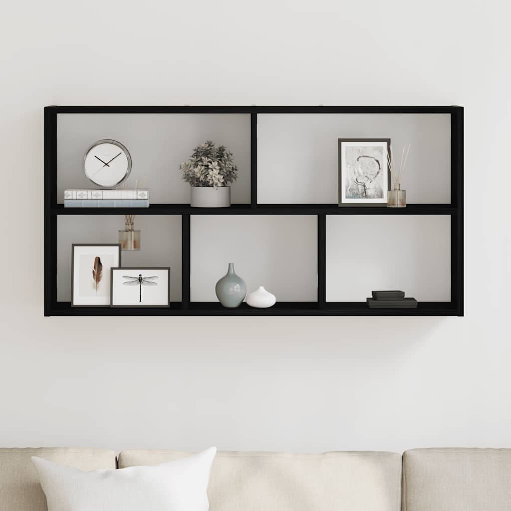 væghylde 100x25x50 cm konstrueret træ sort egetræsfarve