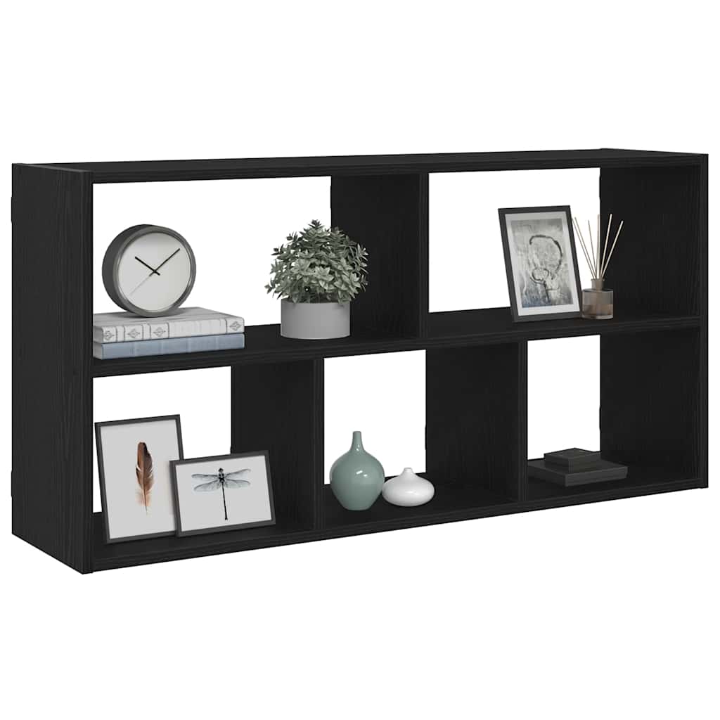 væghylde 100x25x50 cm konstrueret træ sort egetræsfarve