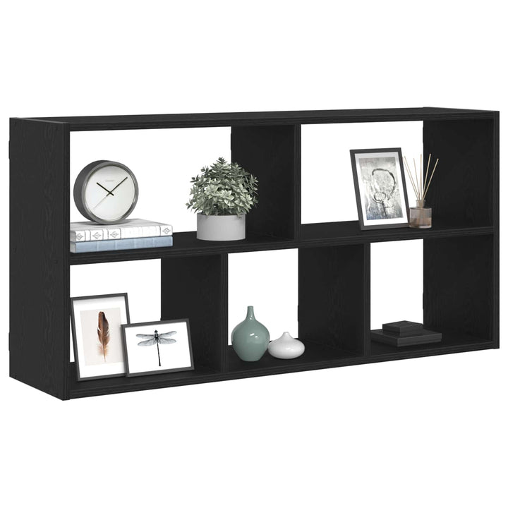 væghylde 100x25x50 cm konstrueret træ sort egetræsfarve