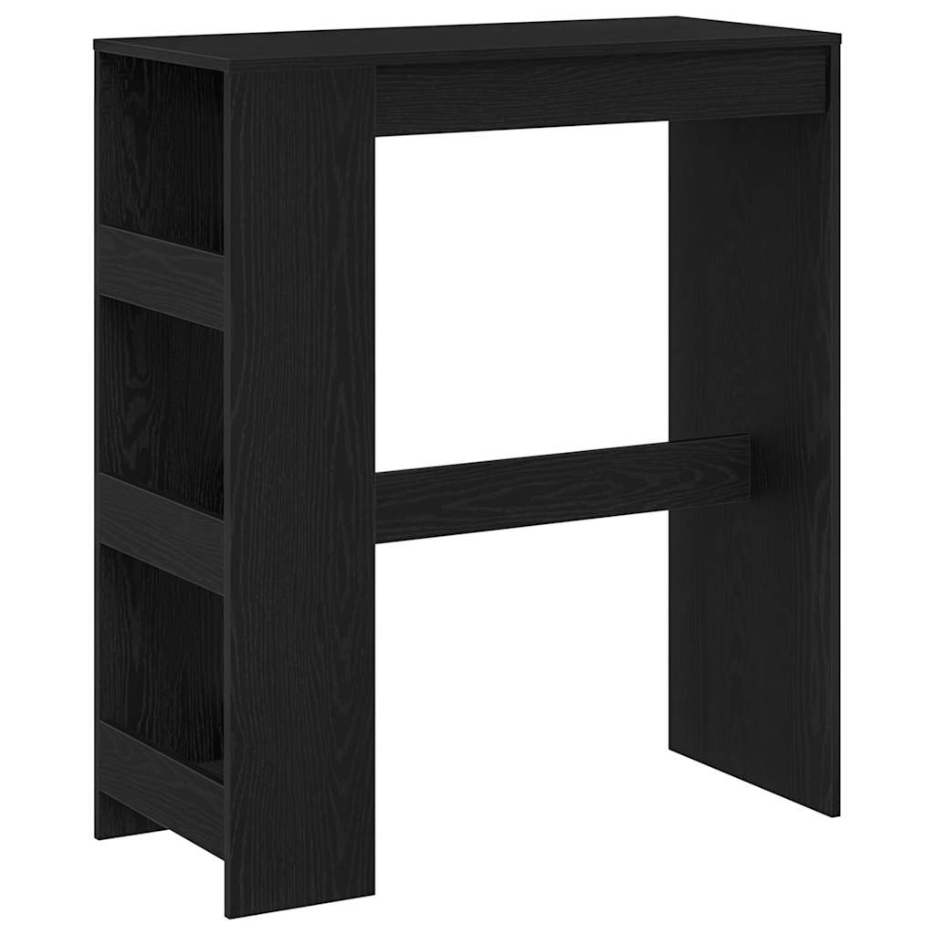barbord m. stativer 90x40x103,5 cm konstrueret træ sort egetræ