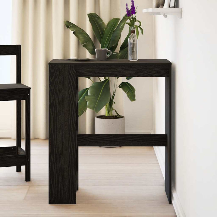 barbord m. stativer 90x40x103,5 cm konstrueret træ sort egetræ
