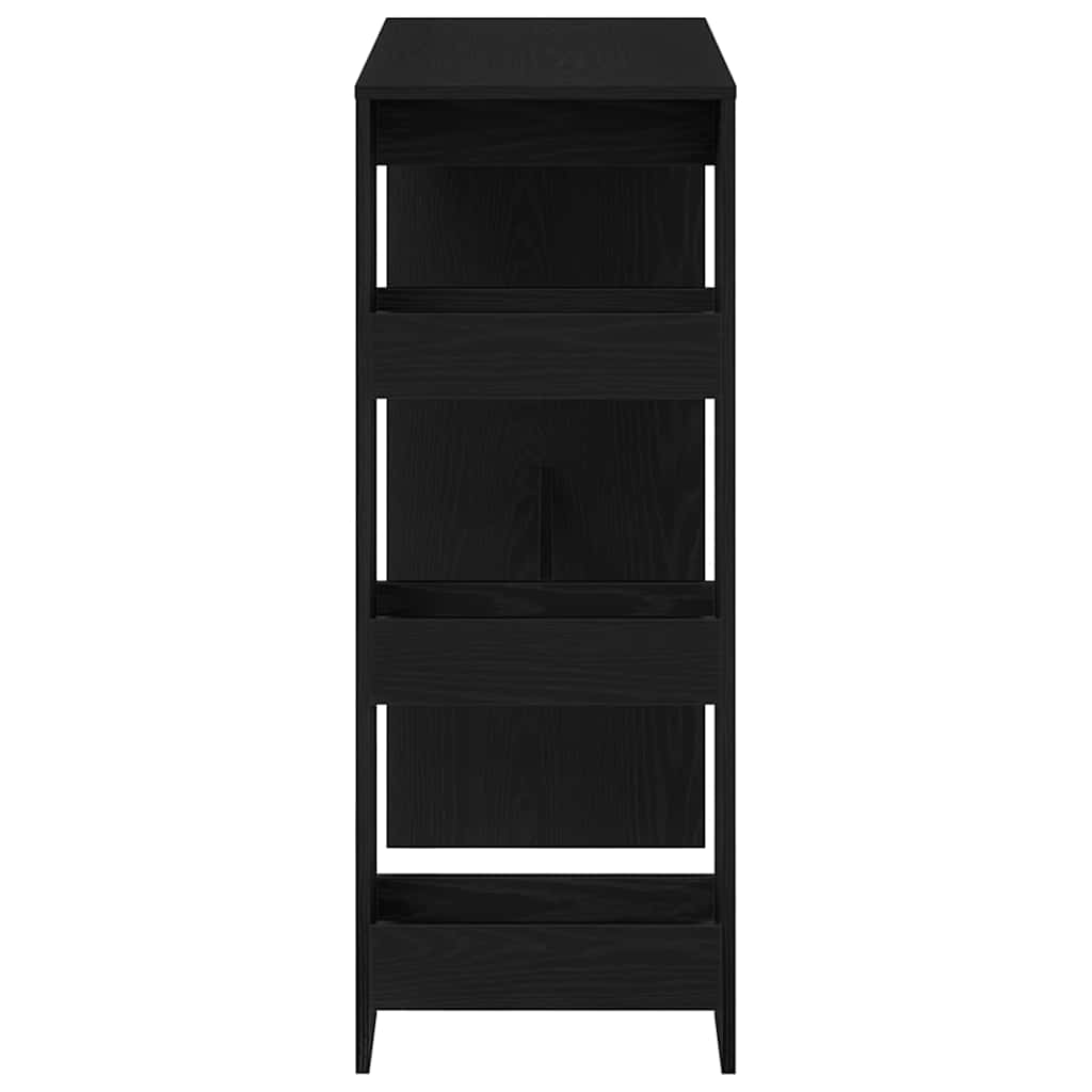 barbord m. stativer 90x40x103,5 cm konstrueret træ sort egetræ