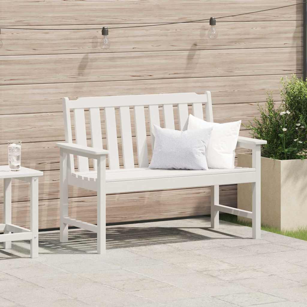 Havebænk Hvid 120 x 59 x 88 cm HDPE