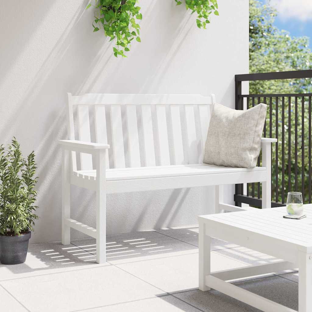 Havebænk Hvid 120 x 59 x 88 cm HDPE