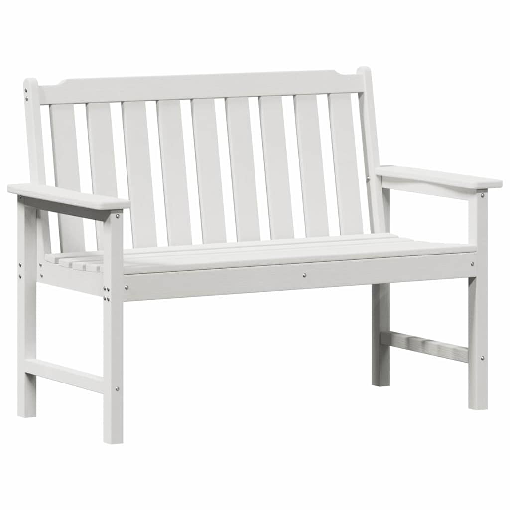 Havebænk Hvid 120 x 59 x 88 cm HDPE