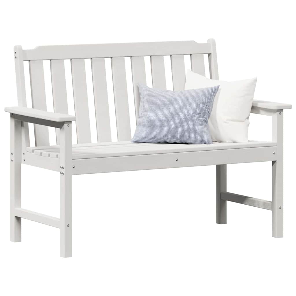 Havebænk Hvid 120 x 59 x 88 cm HDPE