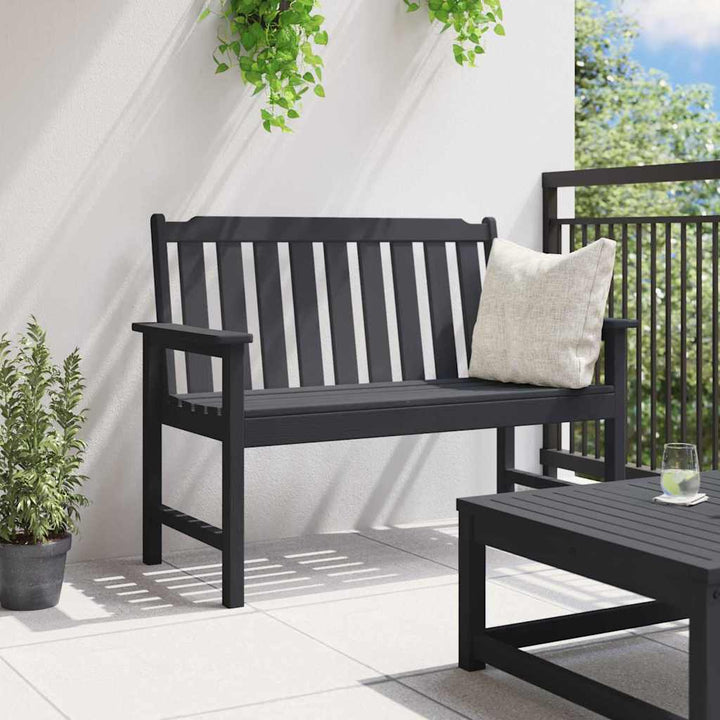 Havebænk Sort 120 x 59 x 88 cm HDPE
