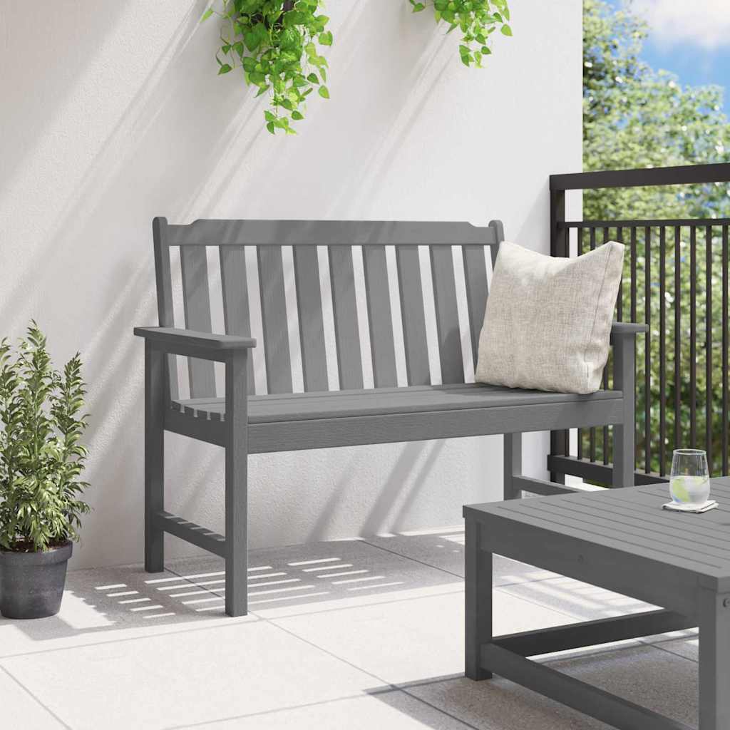 Havebænk Lysegrå 120 x 59 x 88 cm HDPE