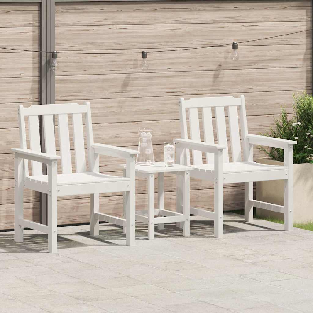 Havemøbel spise stol 2 pcs Hvid 65,5 x 59 x 88 cm HDPE