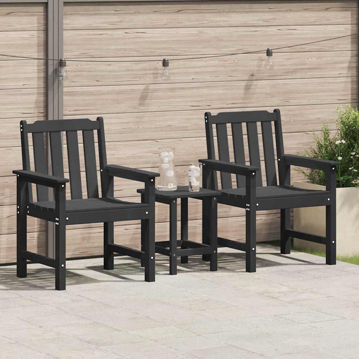 Havemøbel spise stol 2 pcs Sort 65,5 x 59 x 88 cm HDPE