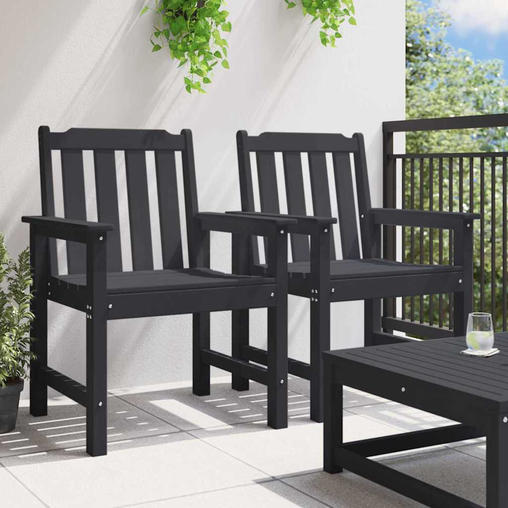 Havemøbel spise stol 2 pcs Sort 65,5 x 59 x 88 cm HDPE