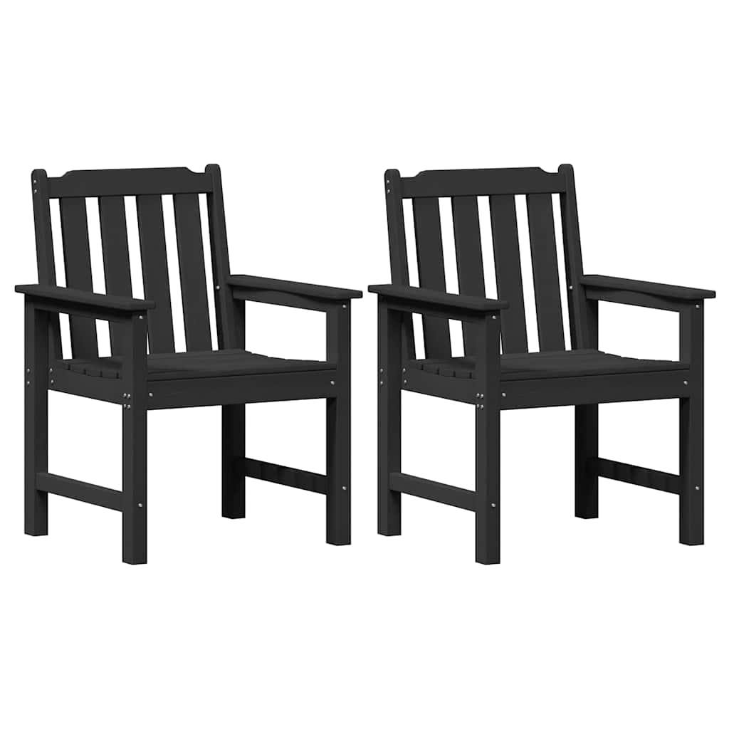 Havemøbel spise stol 2 pcs Sort 65,5 x 59 x 88 cm HDPE