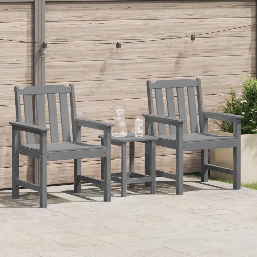 Havemøbel spise stol 2 pcs Lysegrå 65,5 x 59 x 88 cm HDPE