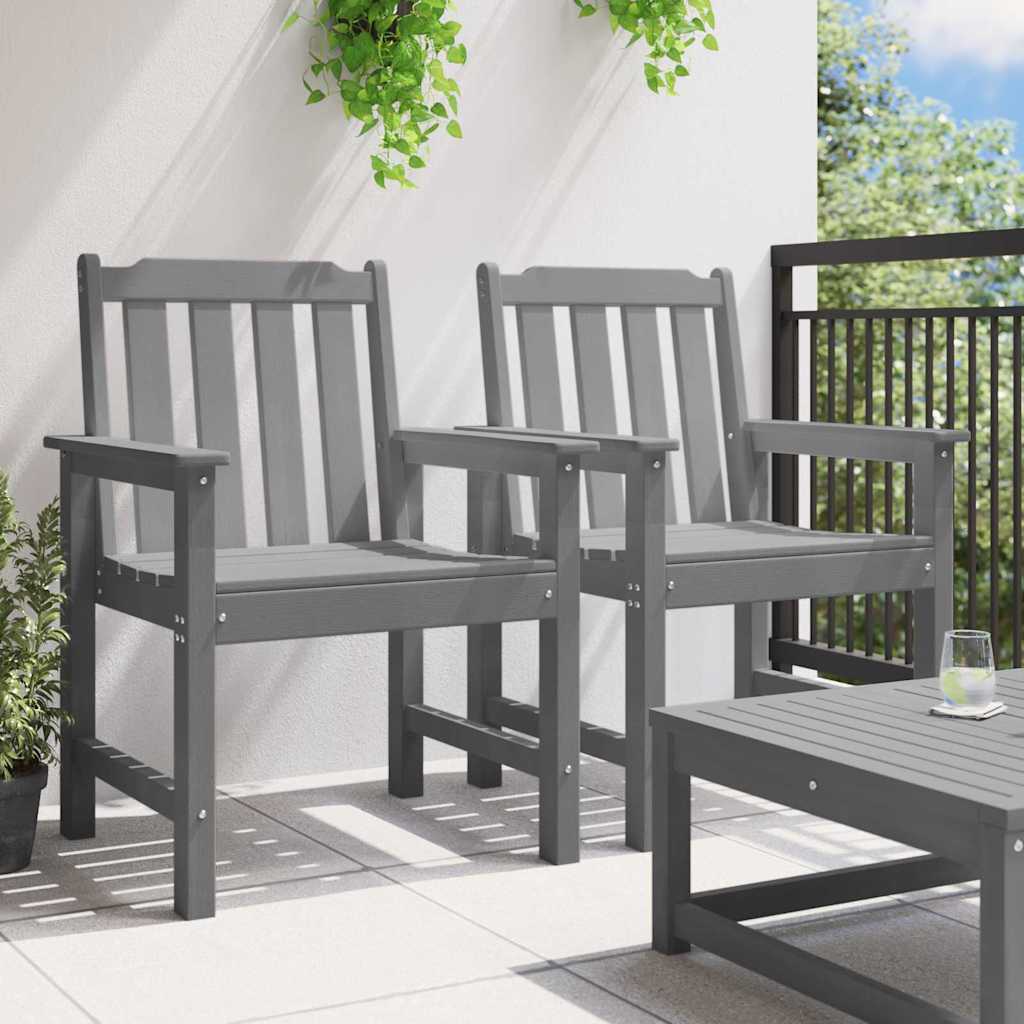 Havemøbel spise stol 2 pcs Lysegrå 65,5 x 59 x 88 cm HDPE