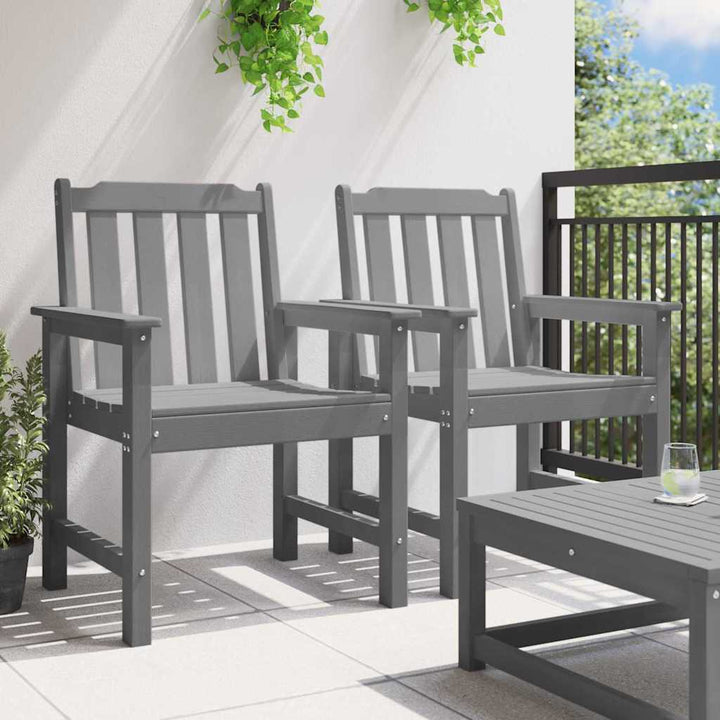 Havemøbel spise stol 2 pcs Lysegrå 65,5 x 59 x 88 cm HDPE