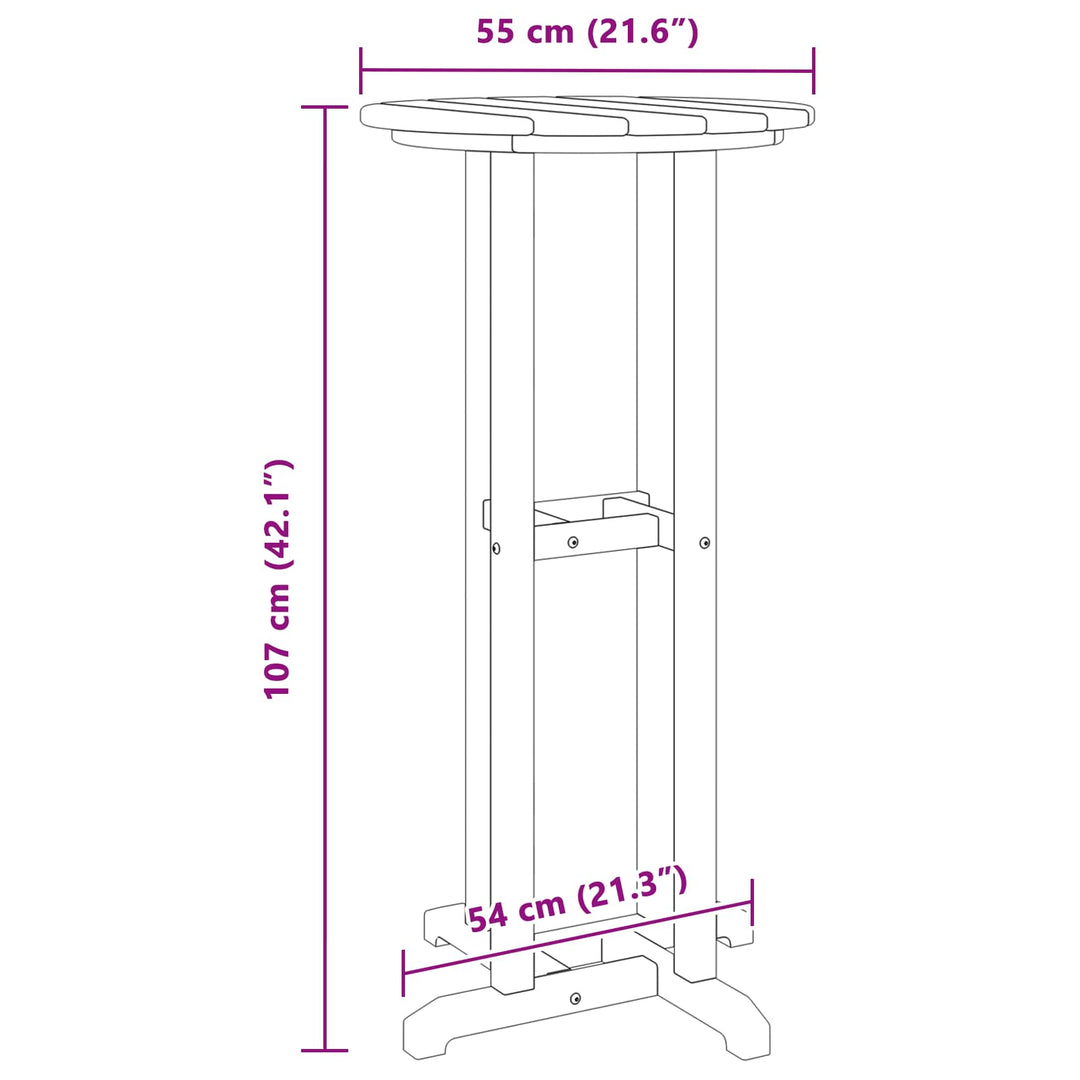 Barbord Hvid 55 x 55 x 107 cm Polyethylen