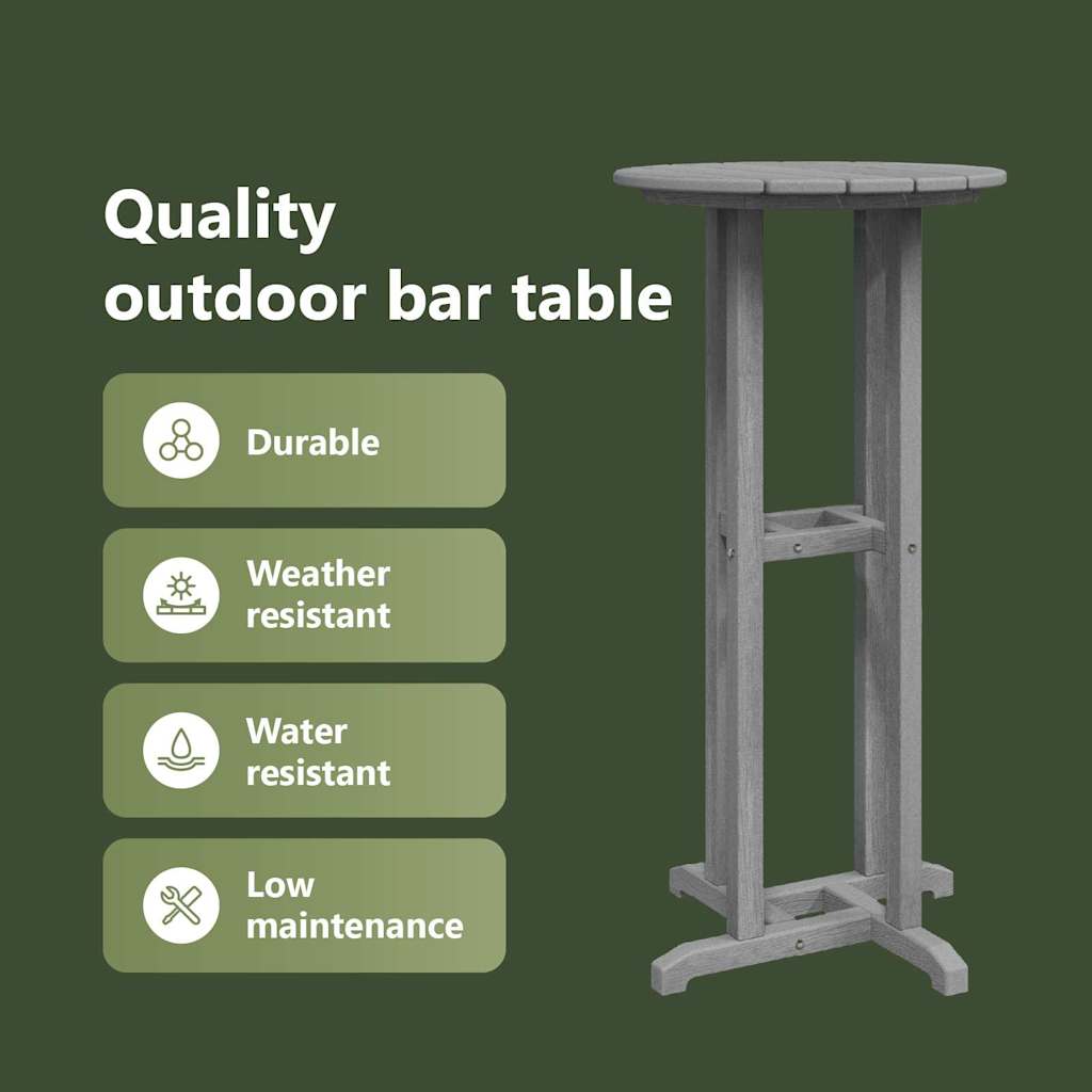 Barbord Lysegrå 55 x 55 x 107 cm Polyethylen