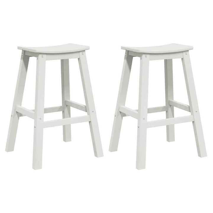 Barbænk 2 pcs Hvid 52 x 43 x 73,5 cm HDPE