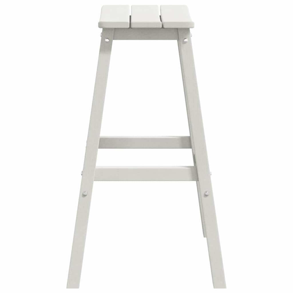 Barbænk 2 pcs Hvid 52 x 43 x 73,5 cm HDPE