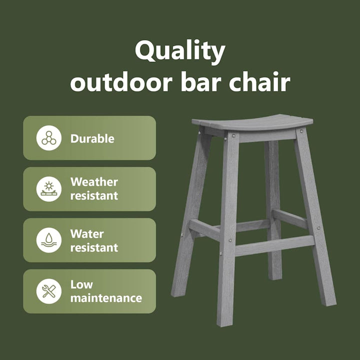 Barbænk 2 pcs Lysegrå 52 x 43 x 73,5 cm HDPE