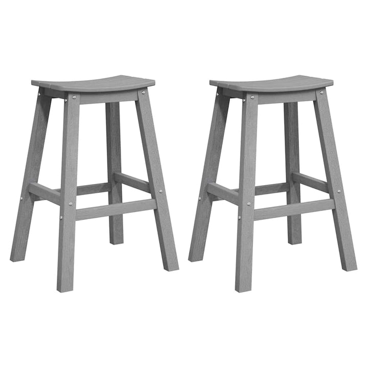 Barbænk 2 pcs Lysegrå 52 x 43 x 73,5 cm HDPE