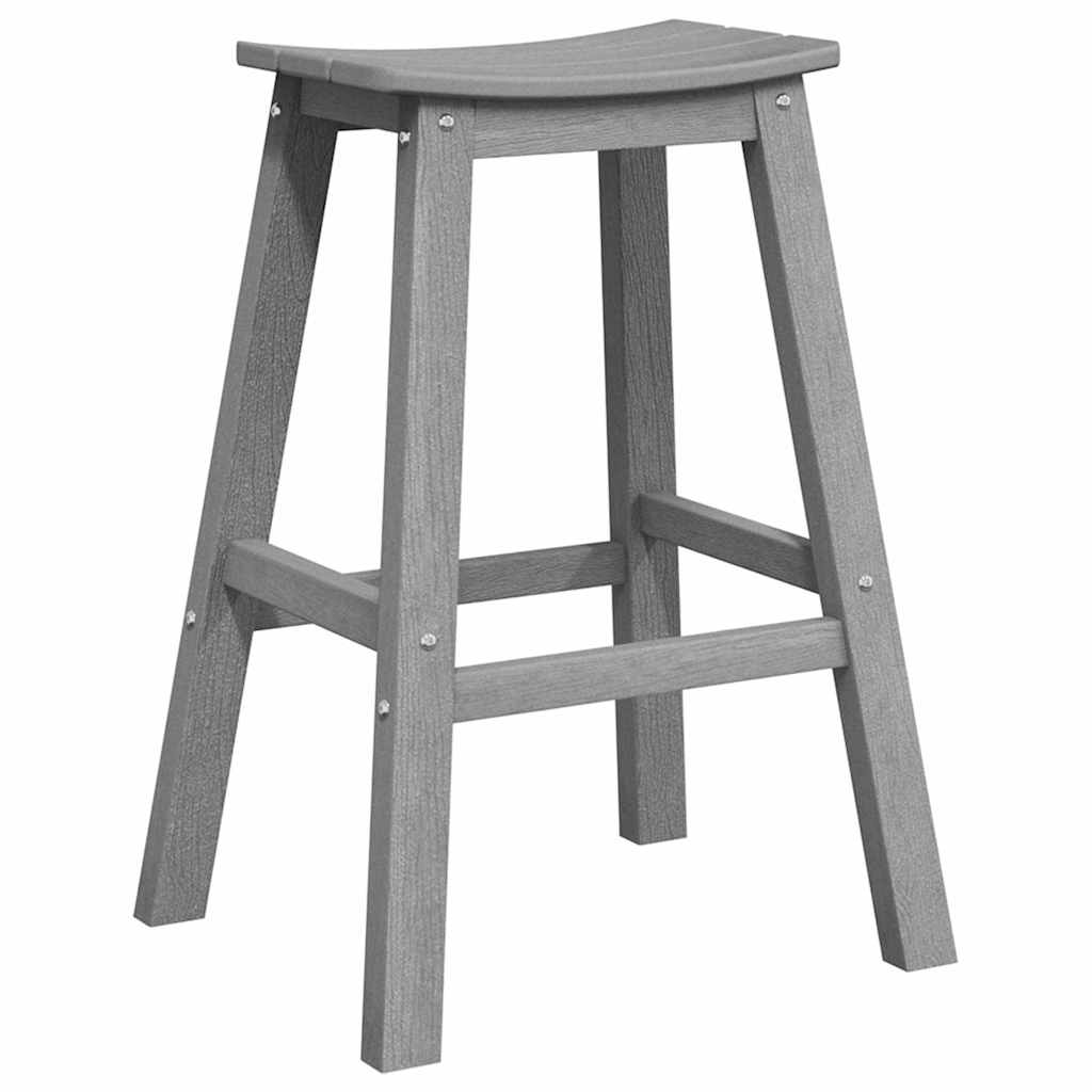 Barbænk 2 pcs Lysegrå 52 x 43 x 73,5 cm HDPE
