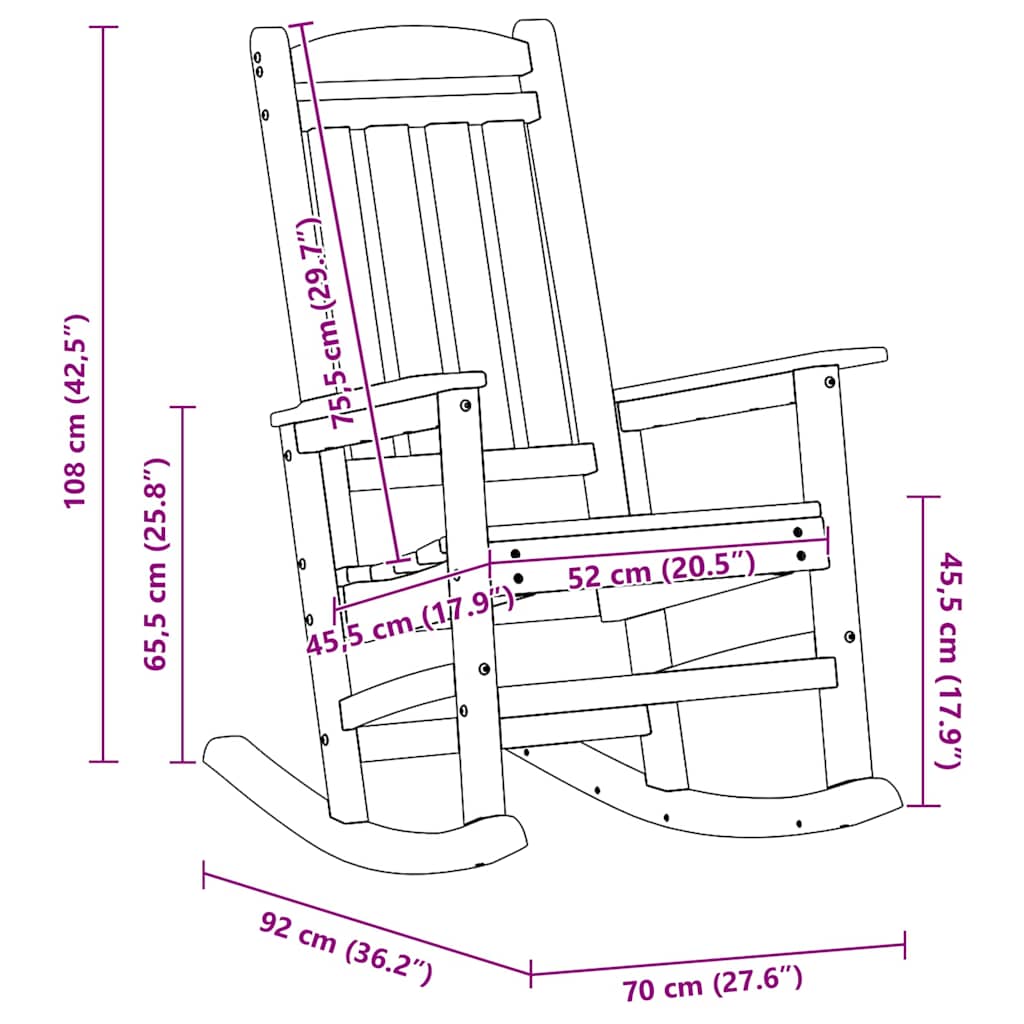 Have Gyngestol Hvid 92 x 70 x 108cm HDPE