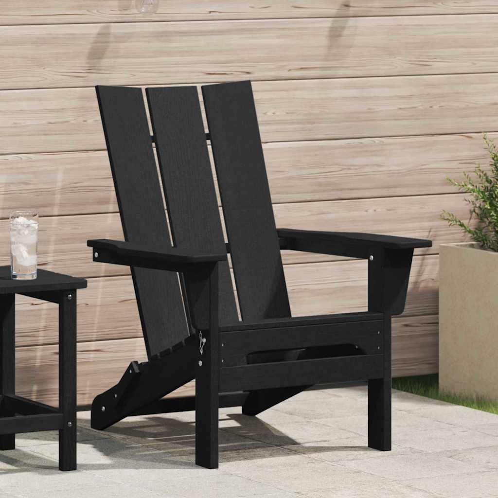 Foldbar Adirondack Stol Sort 80,5 x 74,5 x 92 cm HDPE