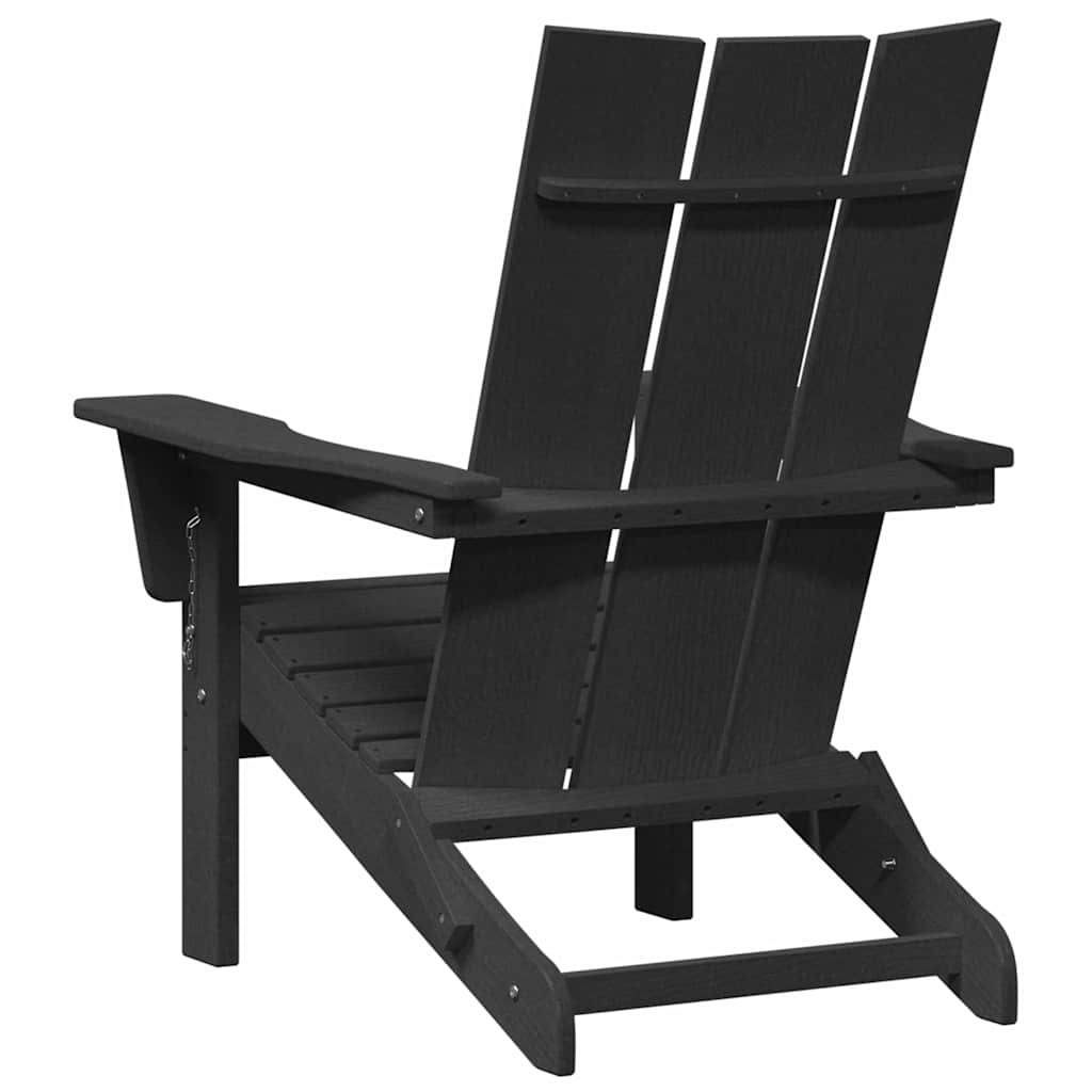 Foldbar Adirondack Stol Sort 80,5 x 74,5 x 92 cm HDPE