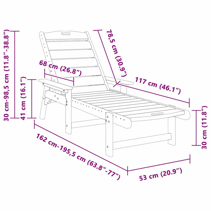 Solstol Lysegrå HDPE