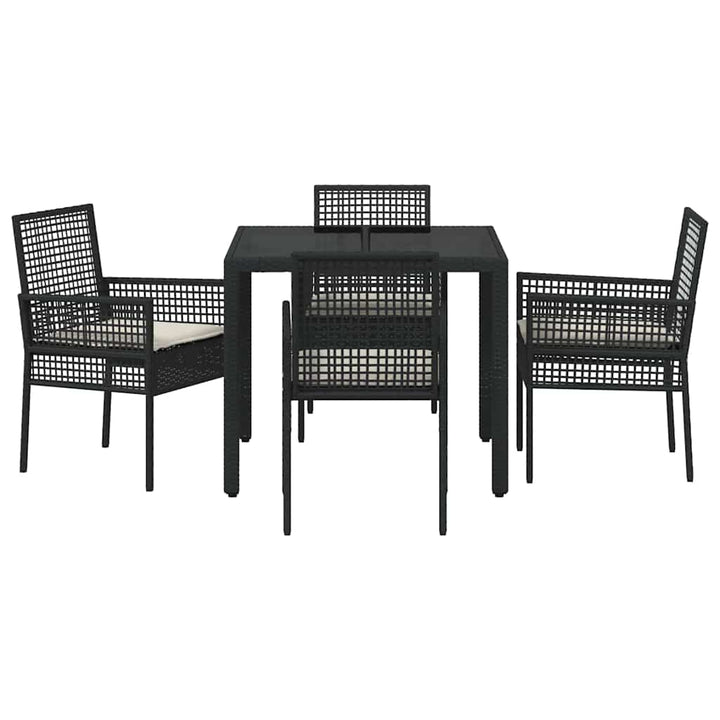 Have Spisebordssæt 5 pcs Sort polyrattan