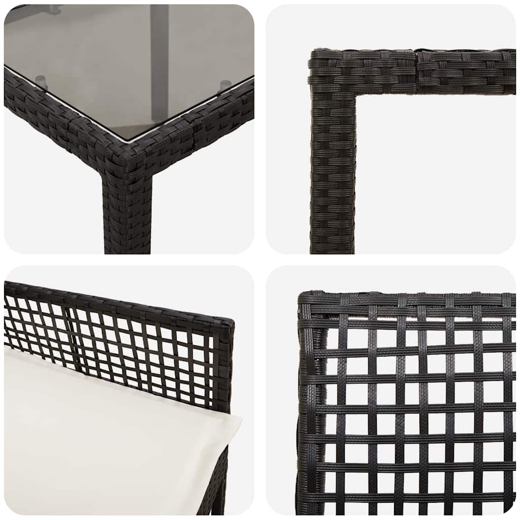 Have Spisebordssæt 7 pcs Sort polyrattan
