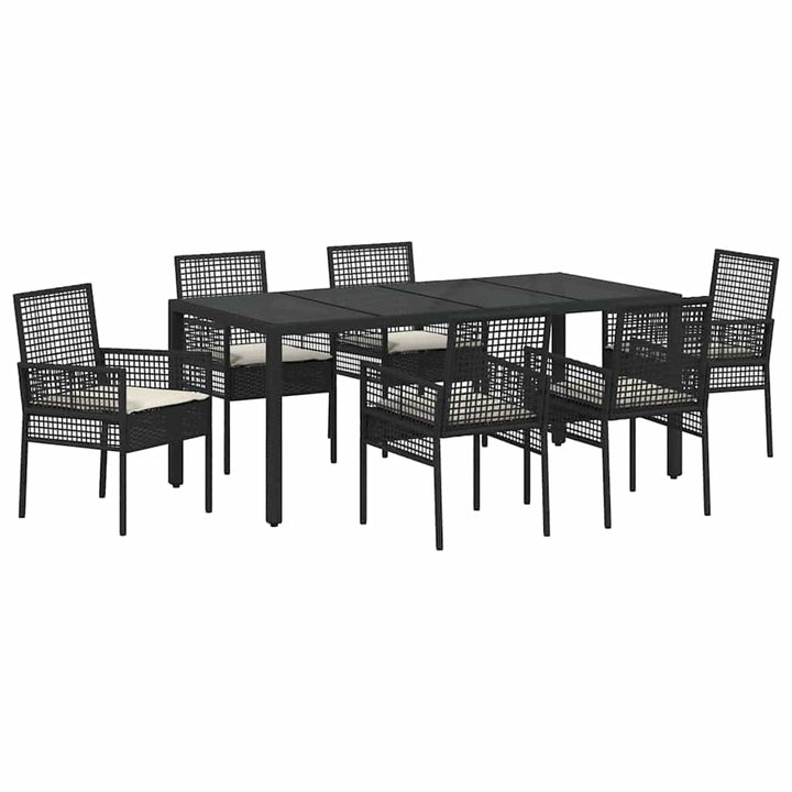 Have Spisebordssæt 7 pcs Sort polyrattan