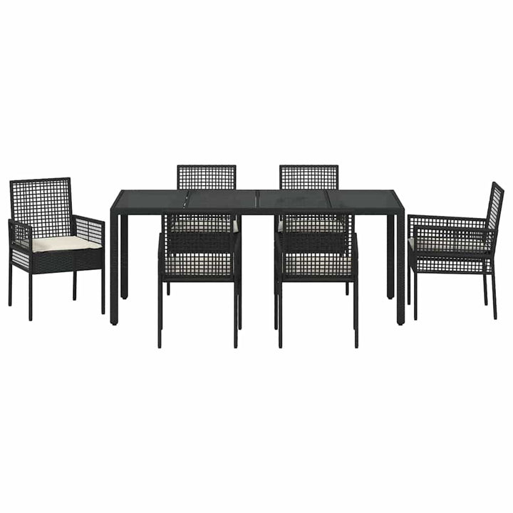 Have Spisebordssæt 7 pcs Sort polyrattan