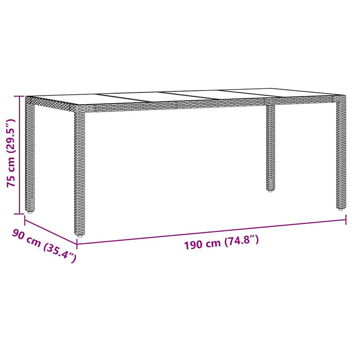 Have Spisebordssæt 7 pcs Sort polyrattan