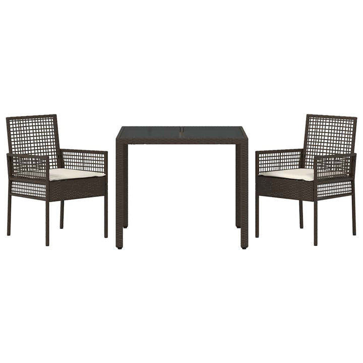 Have Spisebordssæt 3 pcs Brun polyrattan