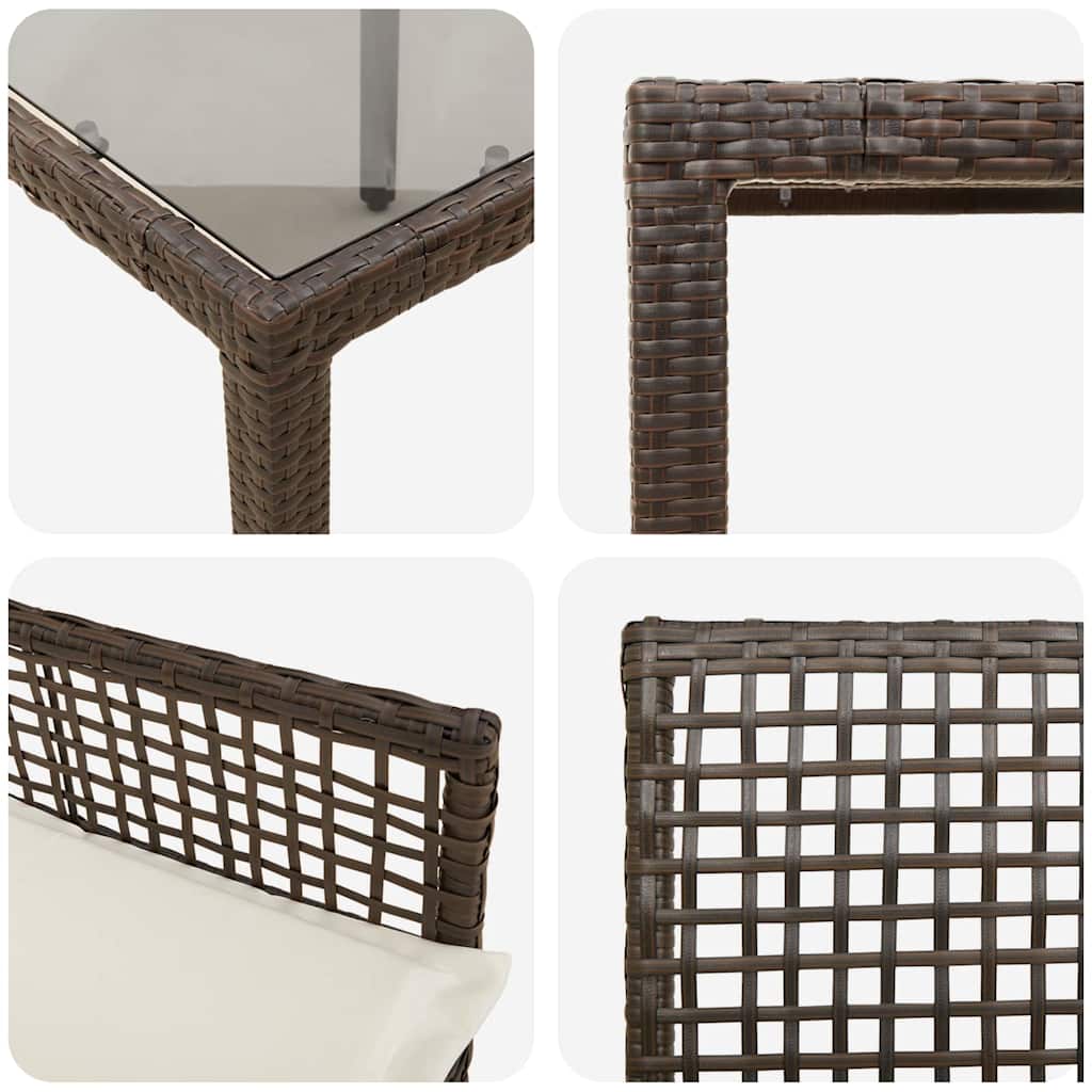 Have Spisebordssæt 5 pcs Brun polyrattan