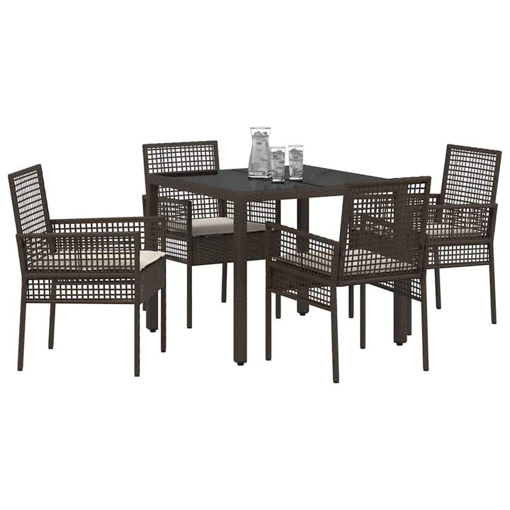 Have Spisebordssæt 5 pcs Brun polyrattan